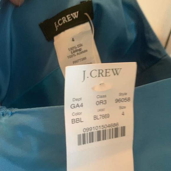 100% silk JCrew Blue taffeta dress! New with Tags! Size 4. “Gracie” - Picture 2 of 4